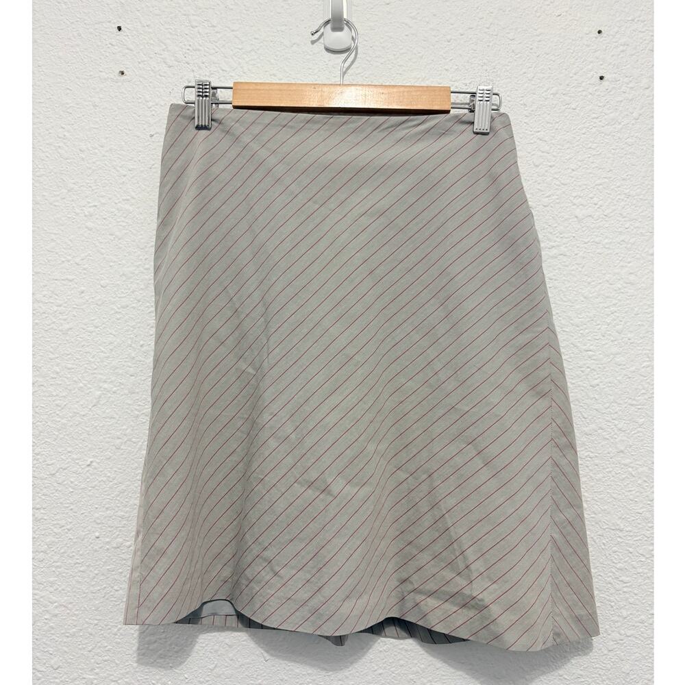 vintage y2k pinstripe skirt pink gray office siren midi classic minimalist